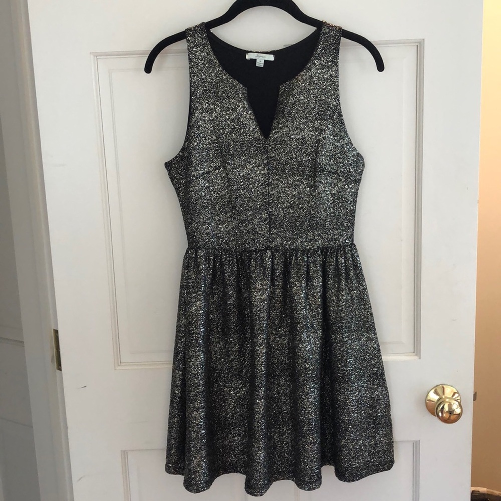 Nordstrom Soprano Black Metallic Dress